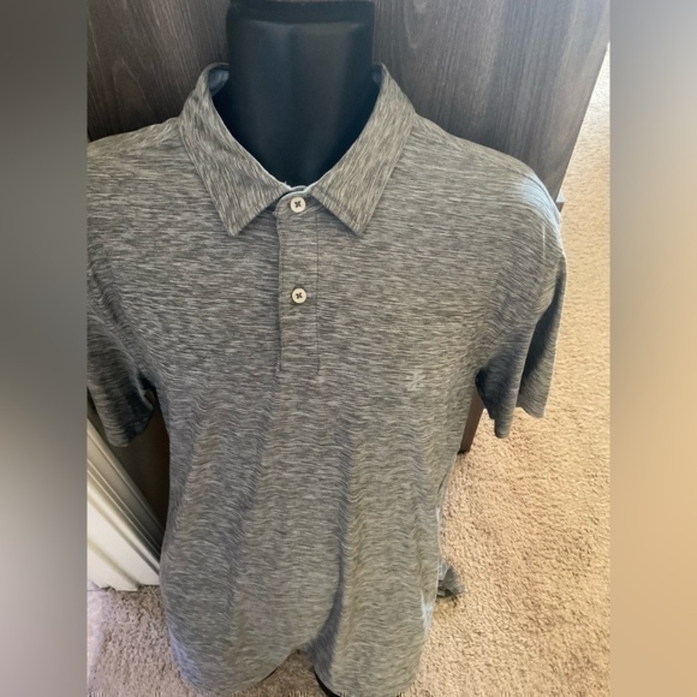 Men’s used size L large Izod golf stretch grey polo shirt